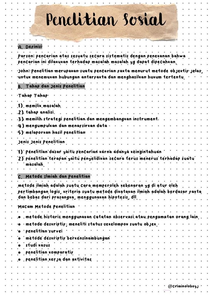 Penelitian Sosial – Sosiologi Kelas 10