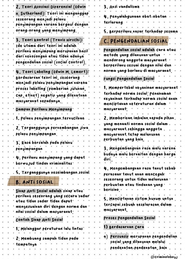 Perilaku Menyimpang, Sikap Antisosial, dan Pengend - halaman 2