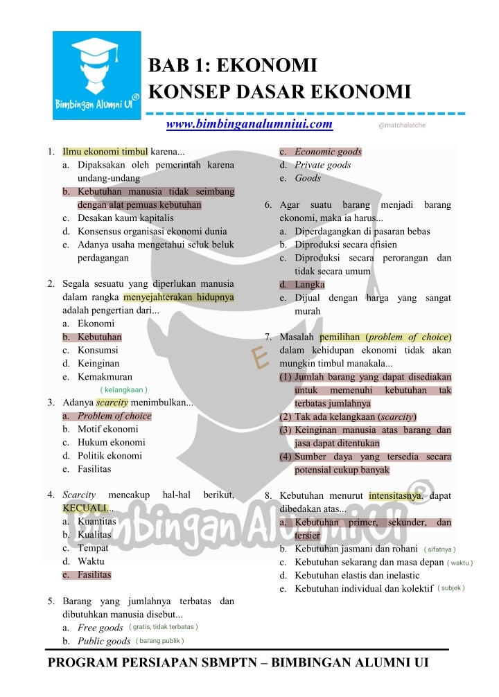 Konsep Dasar Ekonomi Biluni