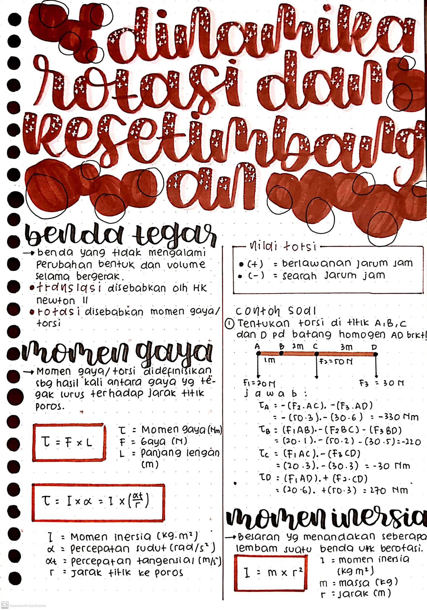 Dinamika Rotasi dan Kesetimbangan Benda Tegar R
