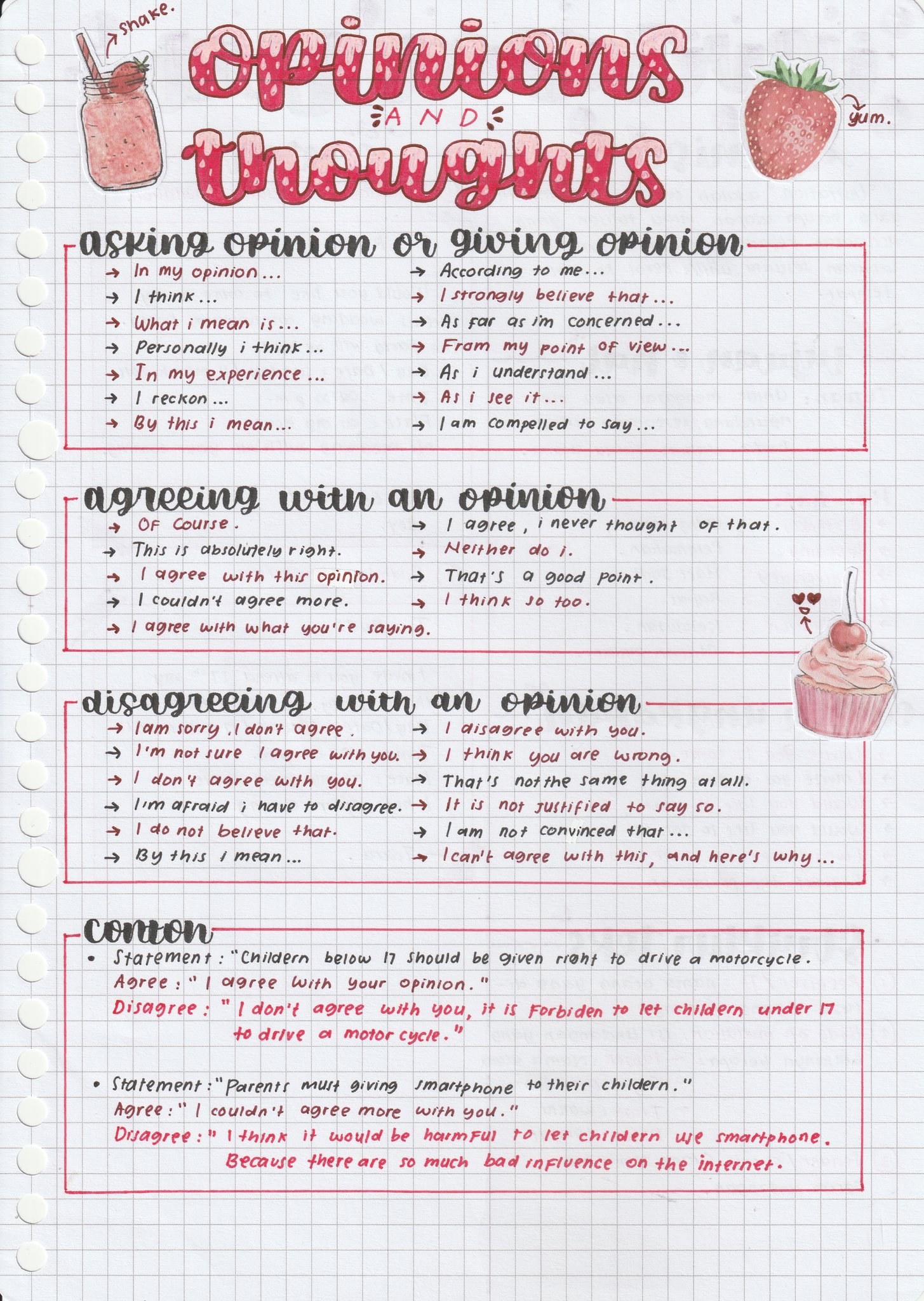 Opinion and Thoughts Bahasa Inggris Kelas 11