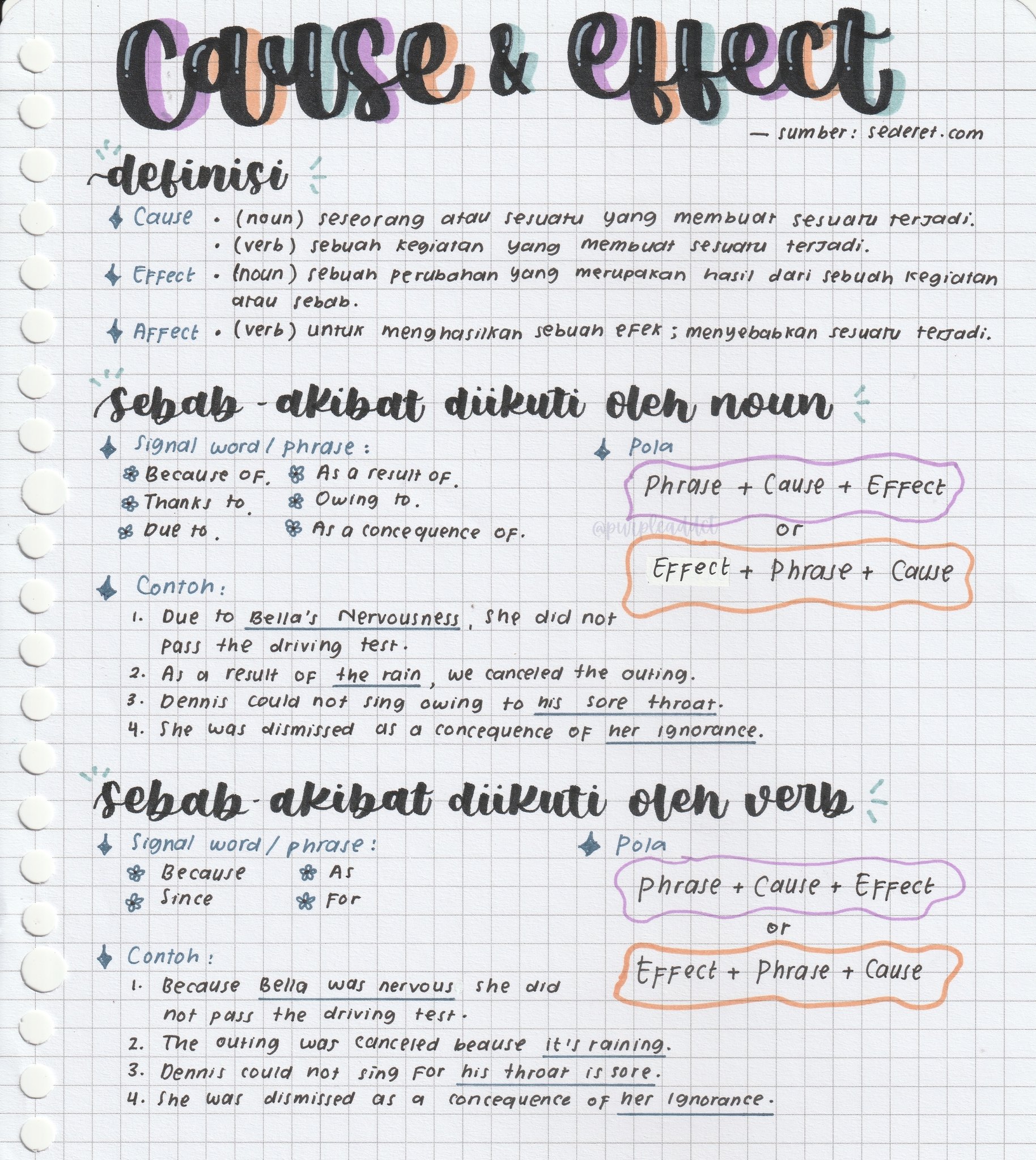 Cause and Effect Bahasa Inggris Kelas 11