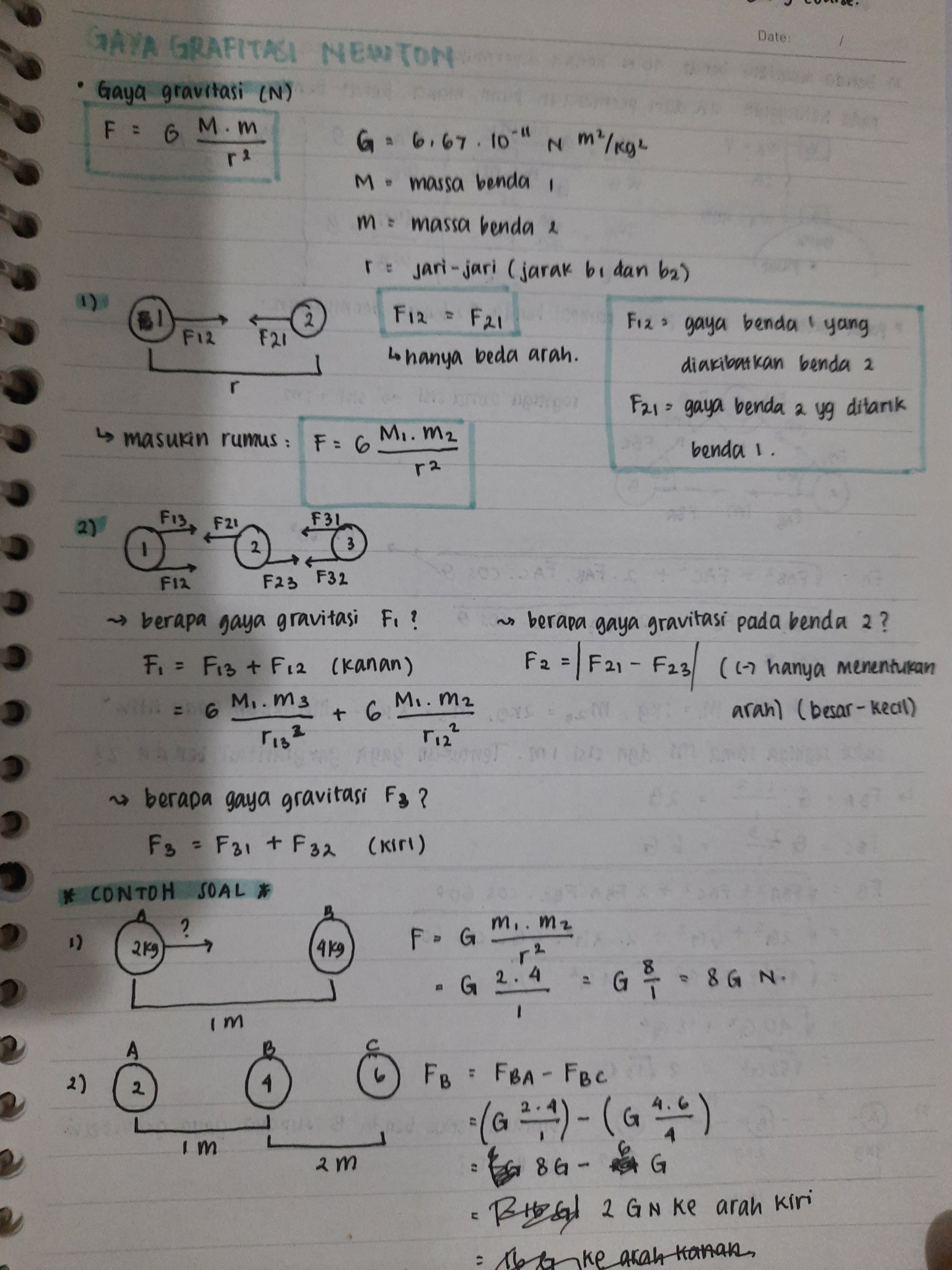 Gaya Gravitasi Newton Fisika Kelas 10