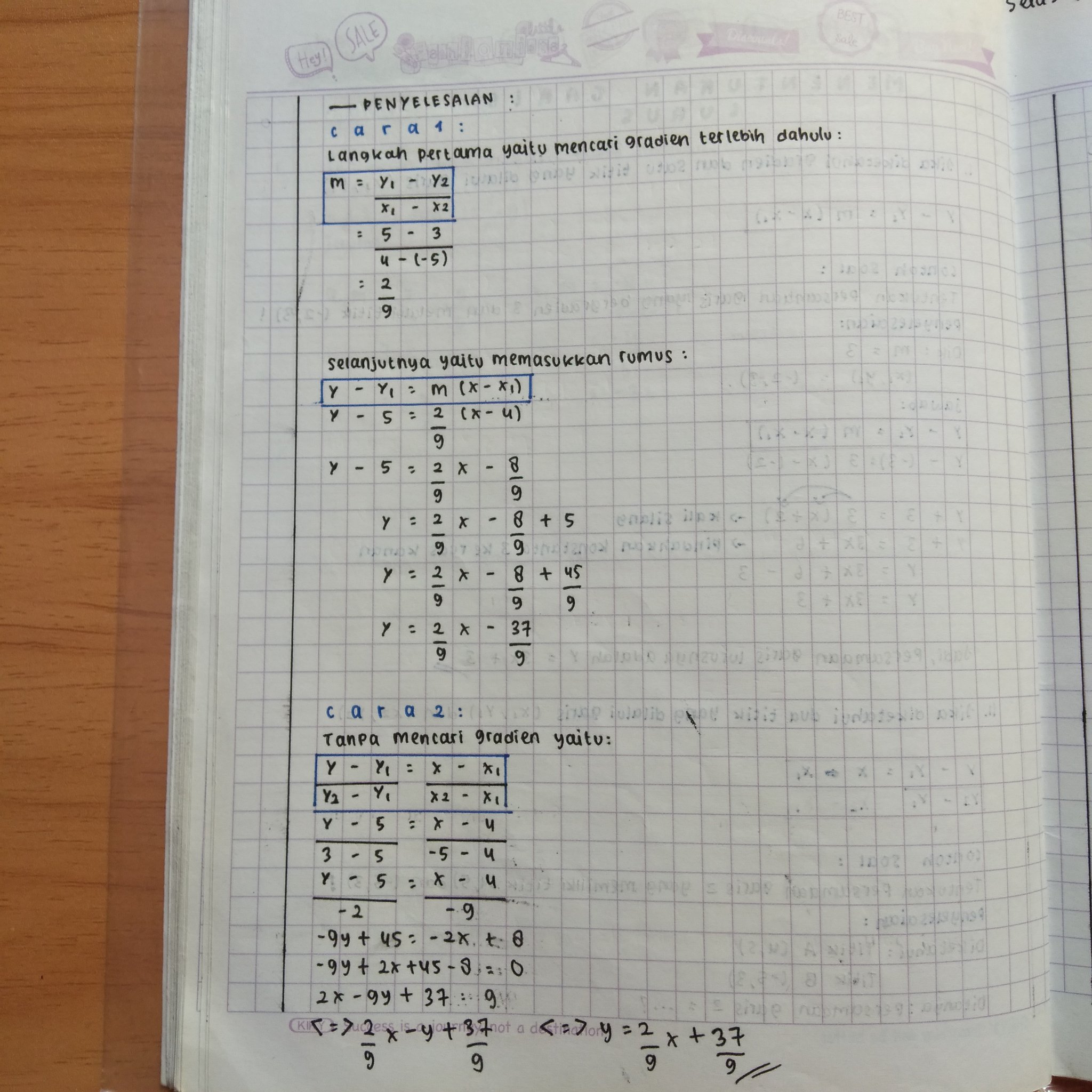 Matematika: Menentukan Garis Lurus Kelas 8 - halaman 2