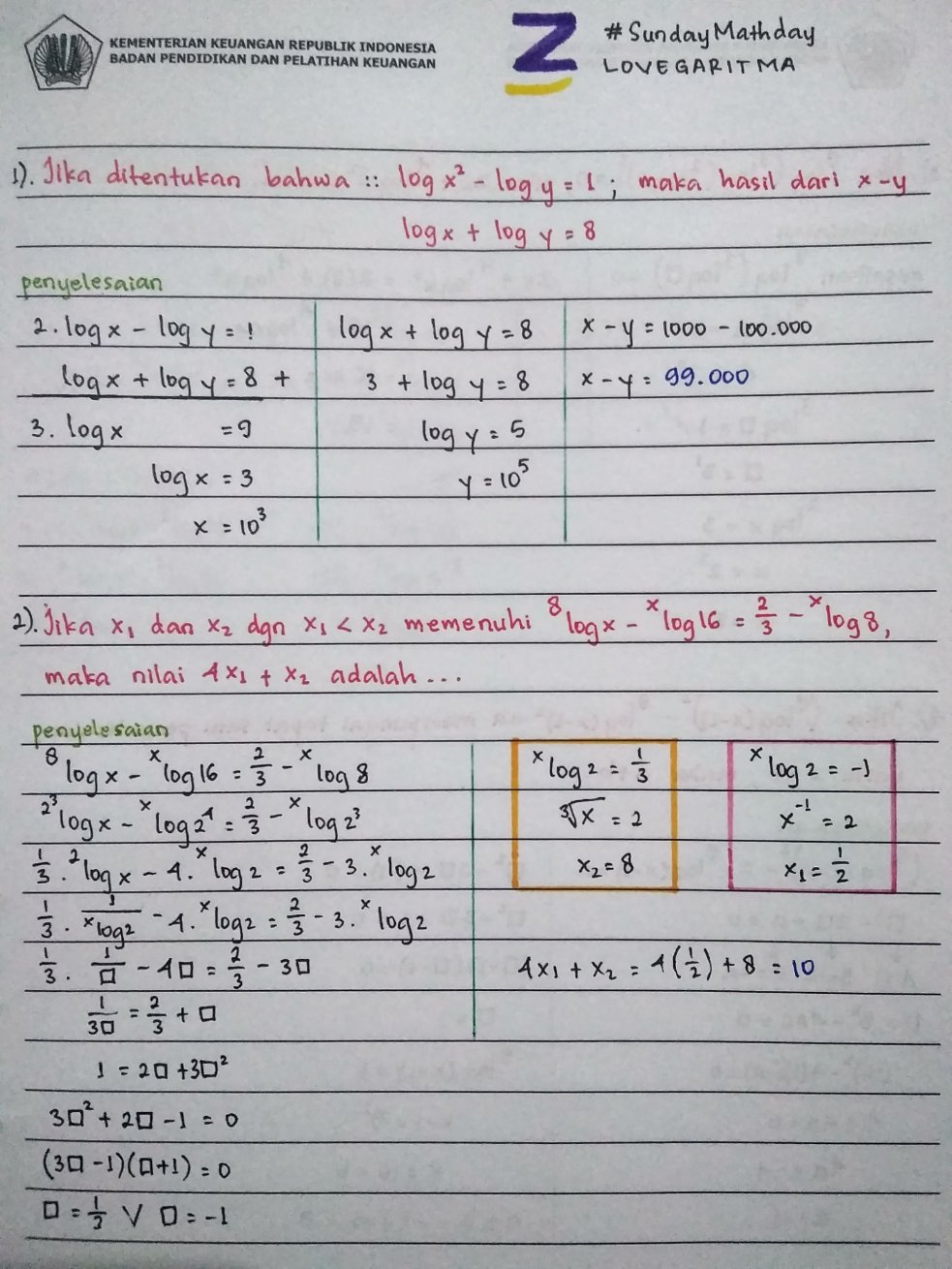 Pembahasan Soal Logaritma Kelas 10