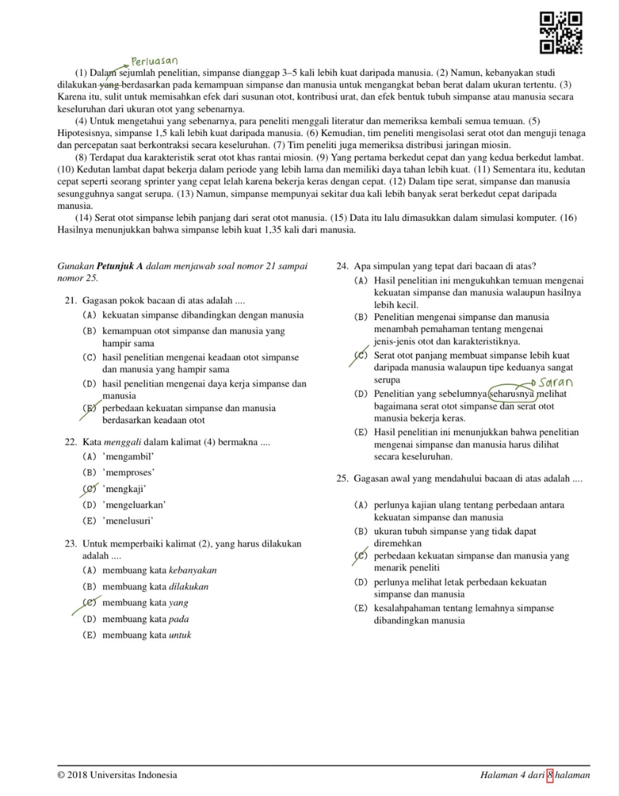 Pembahasan SIMAK UI Bahasa Indonesia 2018 - halaman 2