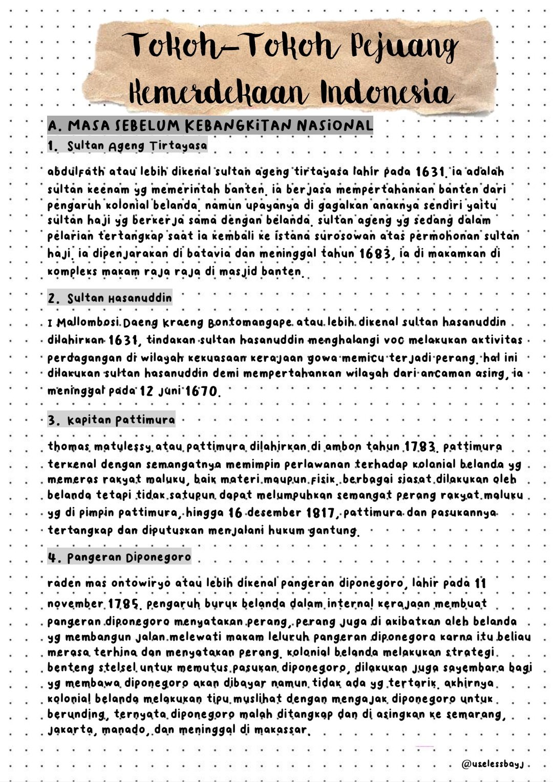 Catatan Sejarah Wajib tentang Tokoh – Tokoh 