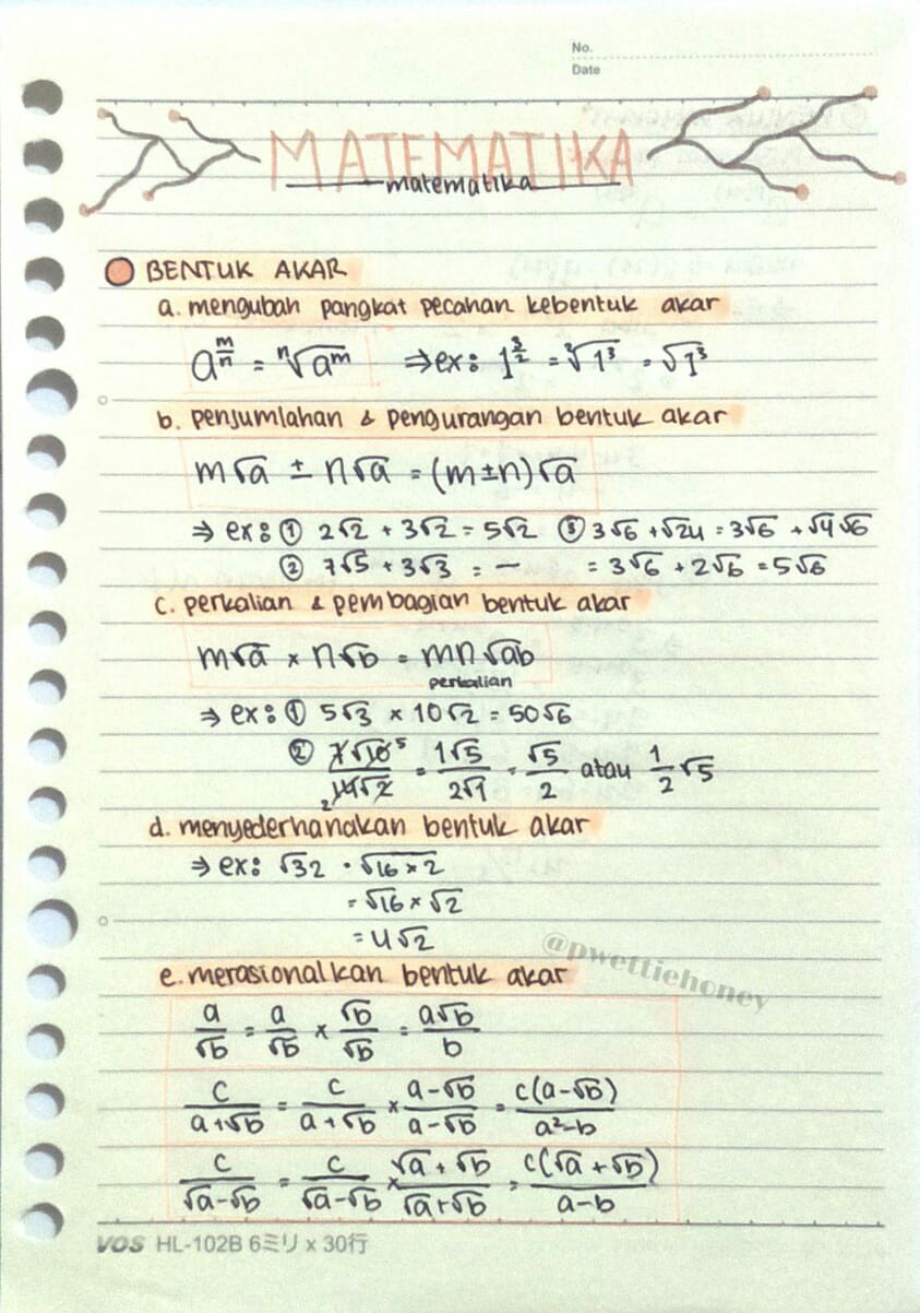 Kelas 9 : Matematika – Bentuk Akar