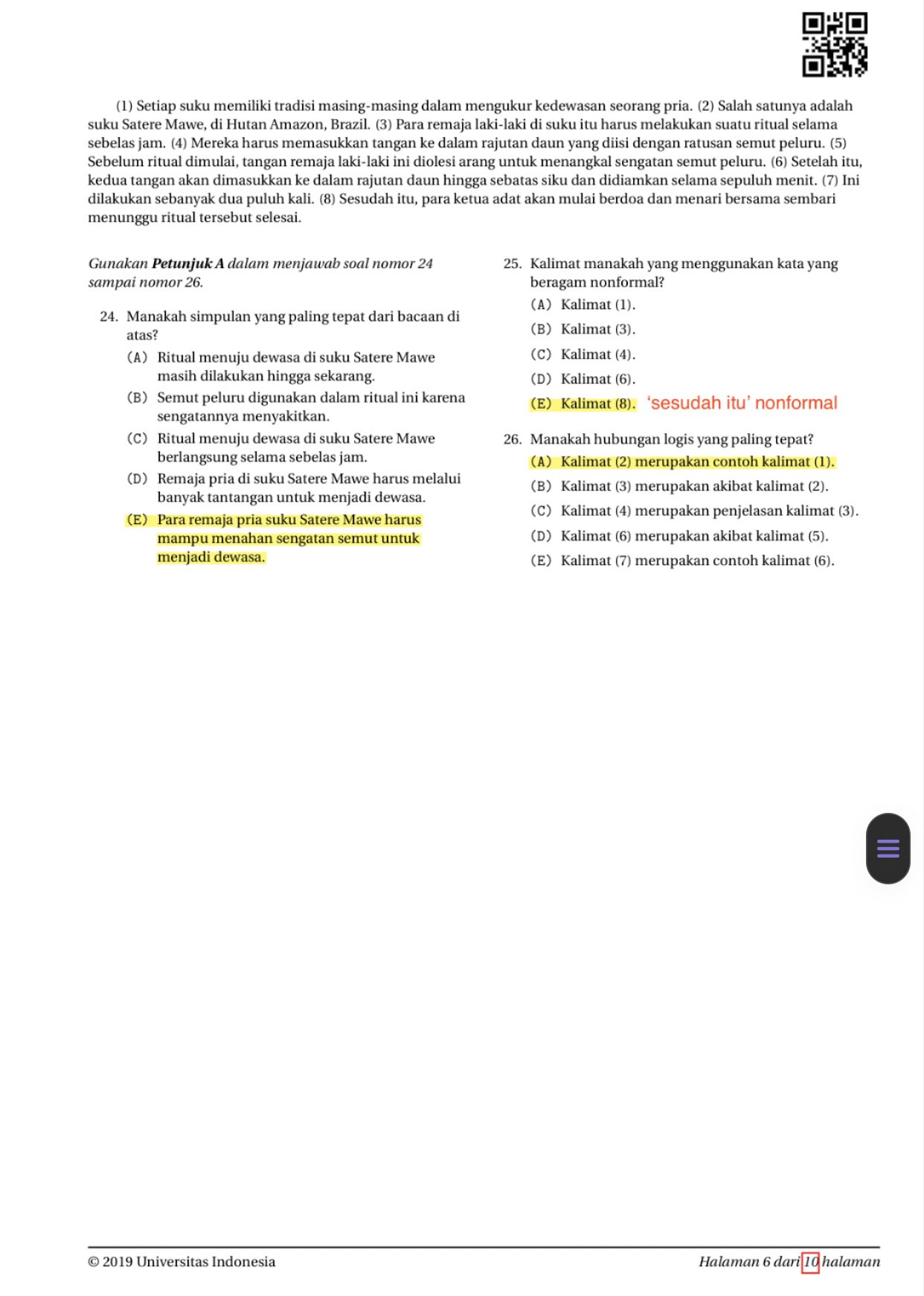 Pembahasan SIMAK UI Bahasa Indonesia 2019 - halaman 3