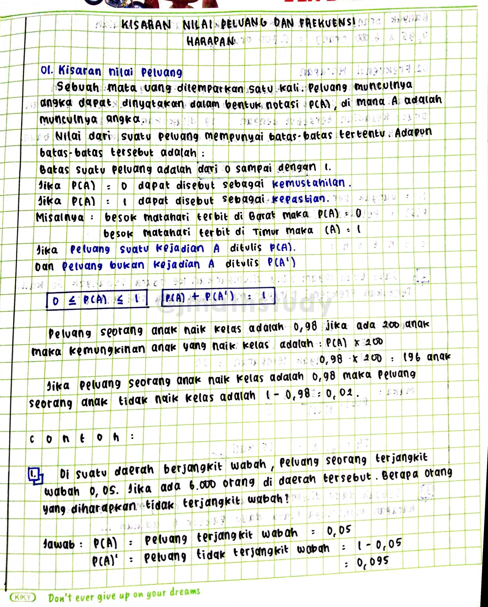 Kisaran Nilai Peluang dan Frekuensi Harapan Kelas 