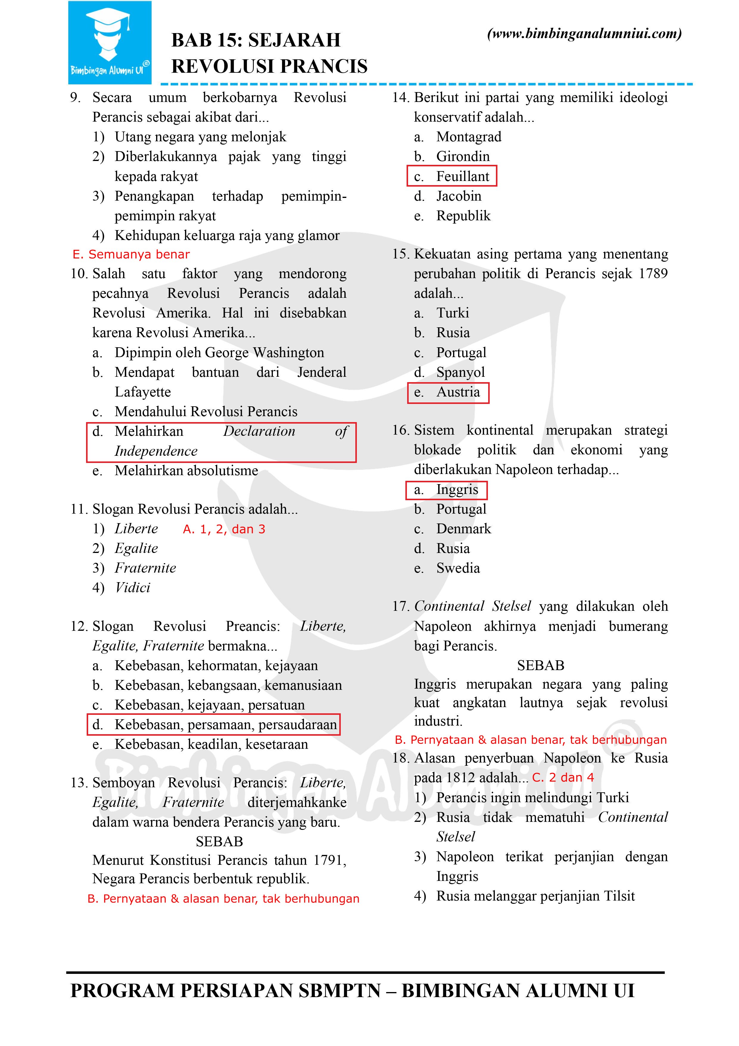 Soal Sejarah Revolusi Perancis - halaman 2