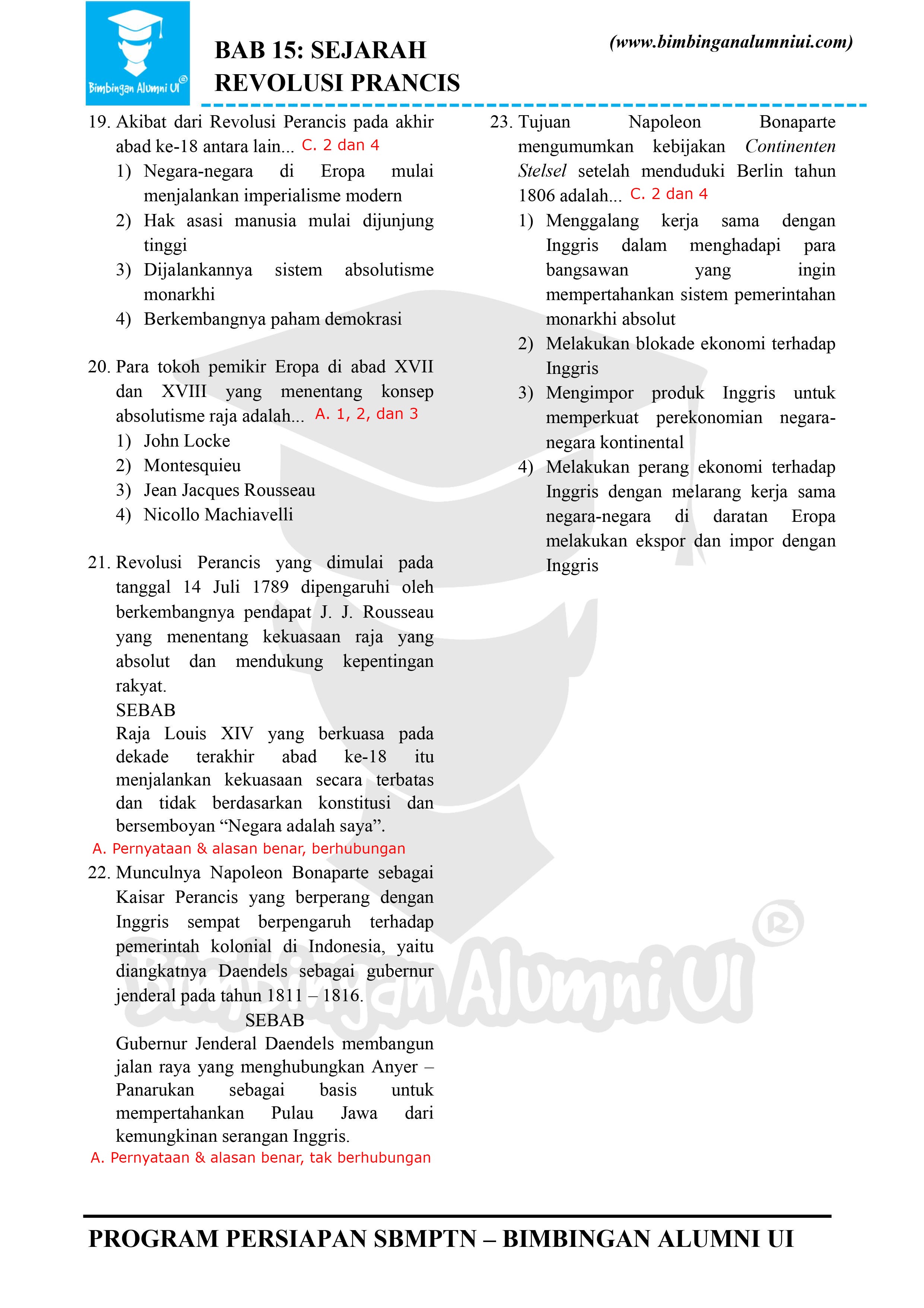 Soal Sejarah Revolusi Perancis - halaman 3