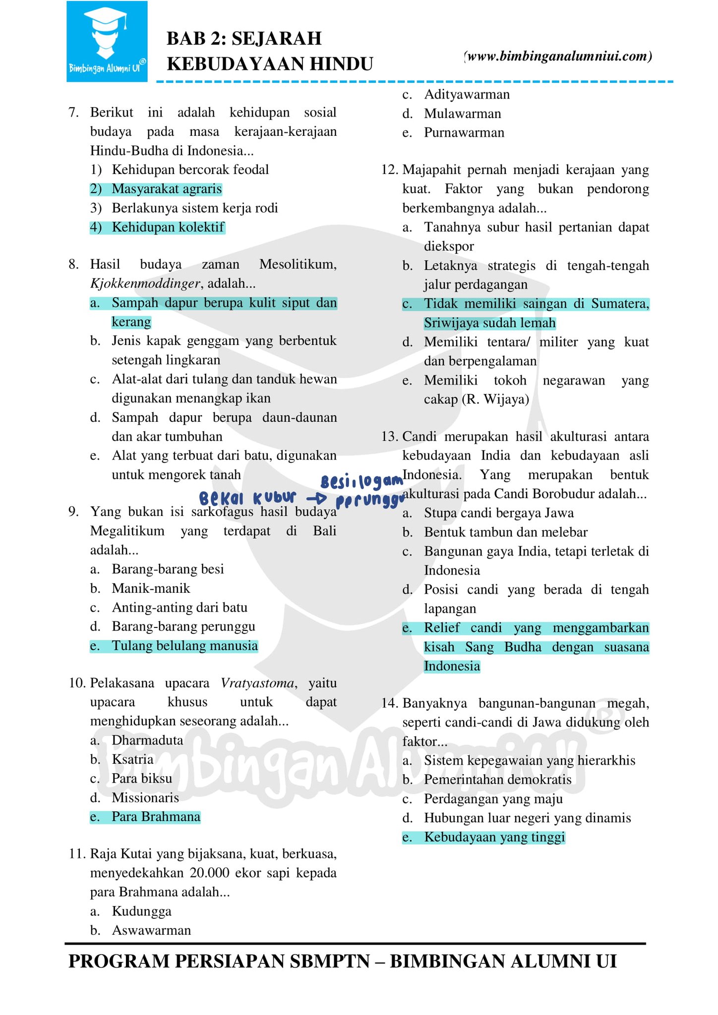Soal Sejarah Kebudayaan Hindu - halaman 2