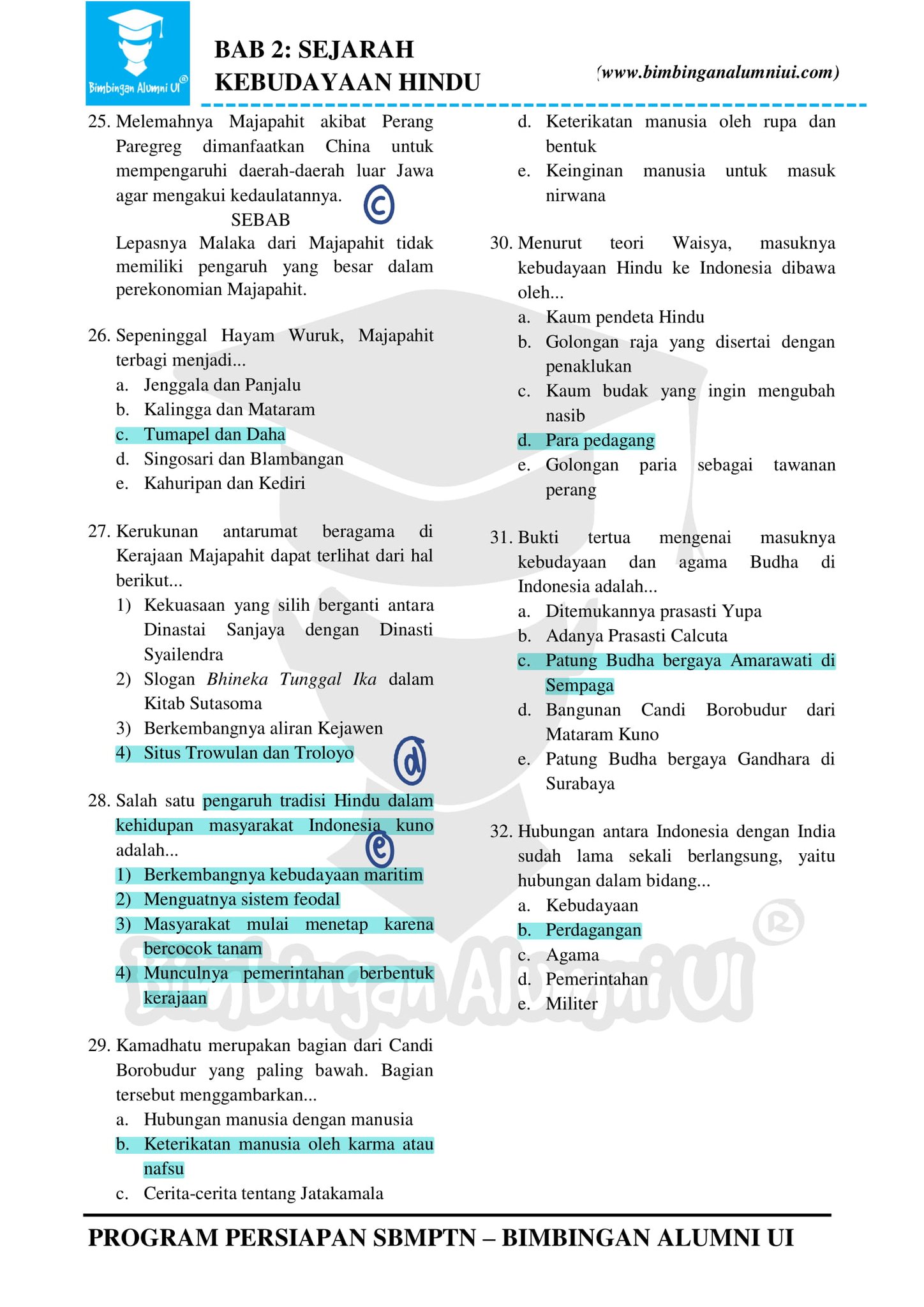 Soal Sejarah Kebudayaan Hindu - halaman 4