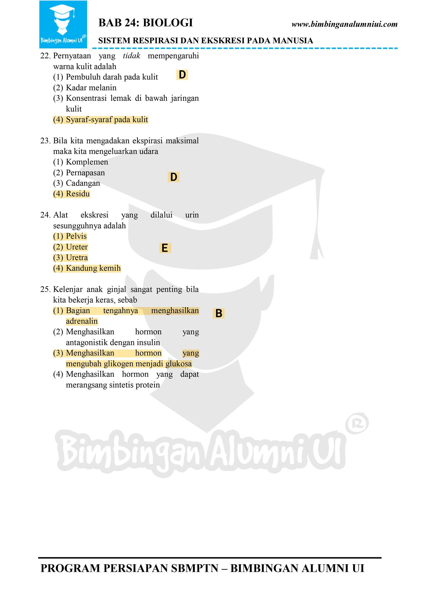 Soal Biologi Sitem Respirasi dan Eksresi Pada Manu - halaman 3