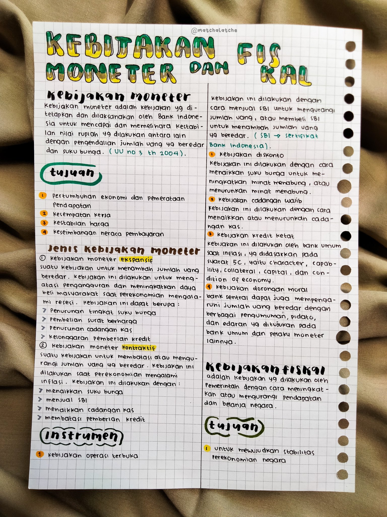 Kebijakan Moneter dan Fiskal Kelas 11