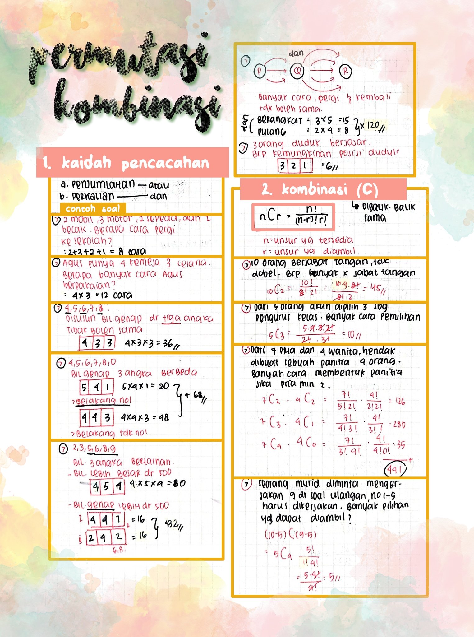 Permutasi dan Kombinasi – Matematika kelas 11