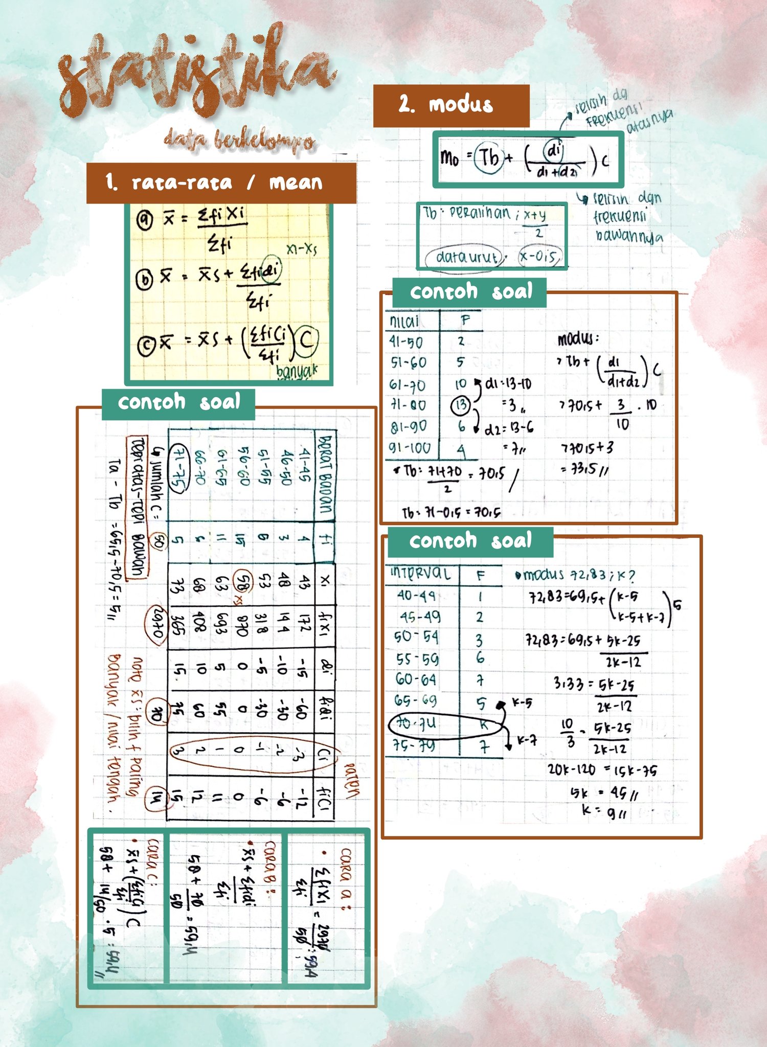 Statistika Data Berkelompok – Matematika kelas 12